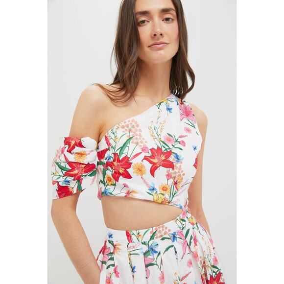 GUL HURGEL White & Coral Floral Sophia Maxi Dress NWT S Tuckernuck $920 - Picture 5 of 6